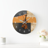 Abstraktes Violinendesign Große Wanduhr (Zuhause)