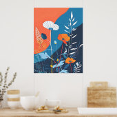 Abstraktes Vivid Blooms Poster (Küche)