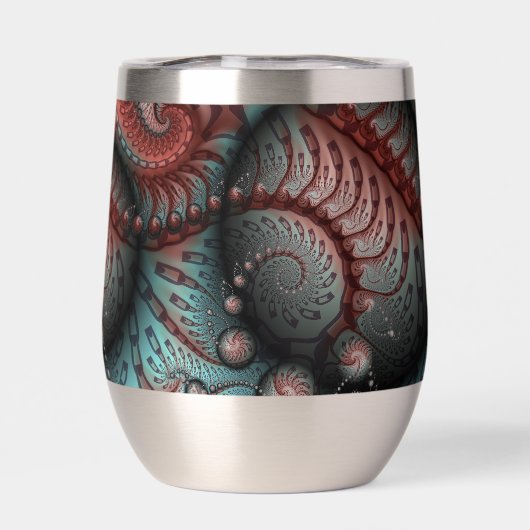 Abstraktes Vivio Fantasy Fraktal Art Brown Blue (Rückseite)