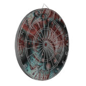 Abstraktes Vivio Fantasy Fraktal Art Brown Blue Dartscheibe (Vorderseite Links)