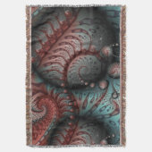 Abstraktes Vivio Fantasy Fraktal Art Brown Blue Decke (Vorderseite Vertikal)