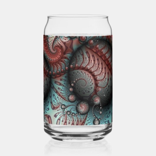 Abstraktes Vivio Fantasy Fraktal Art Brown Blue Dosenglas (Vorderseite)