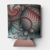 Abstraktes Vivio Fantasy Fraktal Art Brown Blue Dosenkühler (Rückseite)