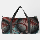 Abstraktes Vivio Fantasy Fraktal Art Brown Blue Duffle Bag (Rückseite)