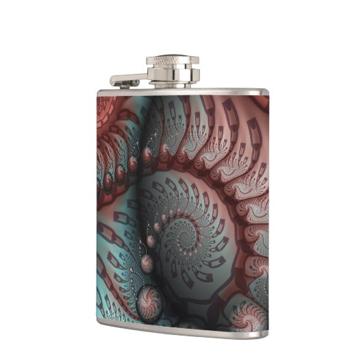 Abstraktes Vivio Fantasy Fraktal Art Brown Blue Flachmann (Links)