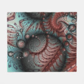 Abstraktes Vivio Fantasy Fraktal Art Brown Blue Fleecedecke (Vorderseite (Horizontal))