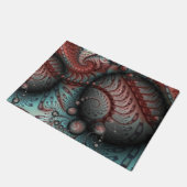 Abstraktes Vivio Fantasy Fraktal Art Brown Blue Fußmatte (Schrägansicht)