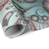 Abstraktes Vivio Fantasy Fraktal Art Brown Blue Geschenkpapier (Rolleneckpunkt)