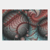 Abstraktes Vivio Fantasy Fraktal Art Brown Blue Geschenkpapier Set (Vorderseite)