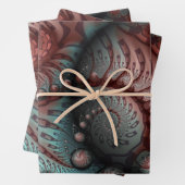 Abstraktes Vivio Fantasy Fraktal Art Brown Blue Geschenkpapier Set (Beispiel)