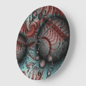 Abstraktes Vivio Fantasy Fraktal Art Brown Blue Große Wanduhr (Winkel)