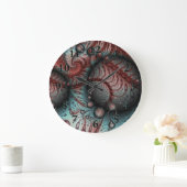 Abstraktes Vivio Fantasy Fraktal Art Brown Blue Große Wanduhr (Zuhause)