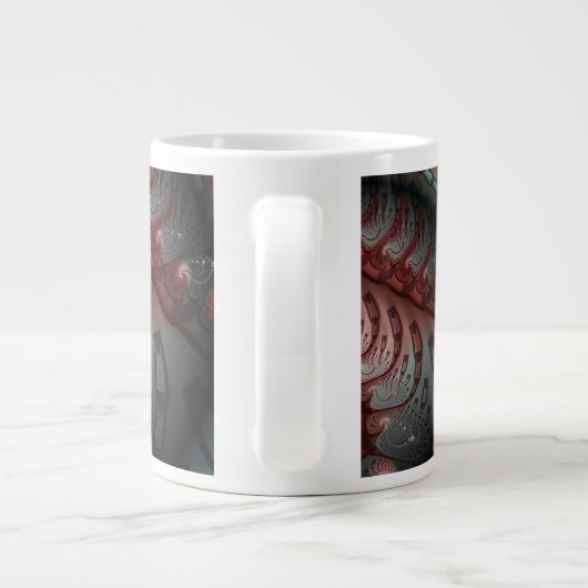 Abstraktes Vivio Fantasy Fraktal Art Brown Blue Jumbo-Tasse (Rückseite)