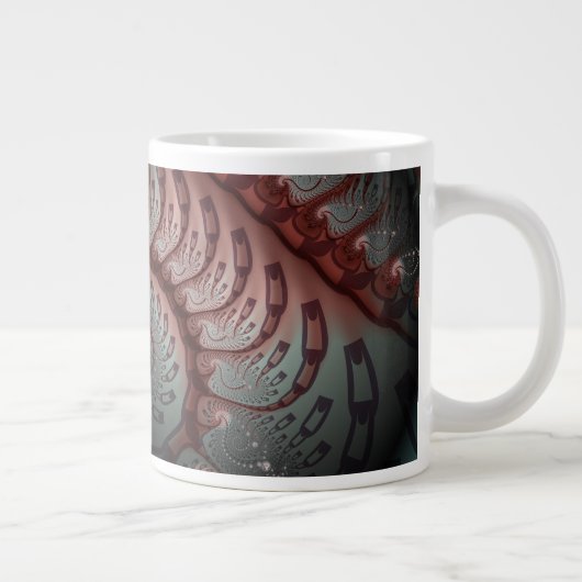 Abstraktes Vivio Fantasy Fraktal Art Brown Blue Jumbo-Tasse (Rechts)