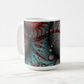 Abstraktes Vivio Fantasy Fraktal Art Brown Blue Kaffeetasse (Vorderseite Links)