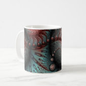 Abstraktes Vivio Fantasy Fraktal Art Brown Blue Kaffeetasse (Vorderseite Links)