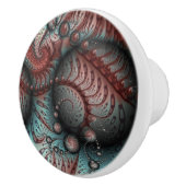 Abstraktes Vivio Fantasy Fraktal Art Brown Blue Keramikknauf (Rechts)