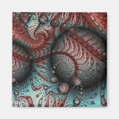 Abstraktes Vivio Fantasy Fraktal Art Brown Blue Magnet (Vorne)