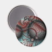 Abstraktes Vivio Fantasy Fraktal Art Brown Blue Magnet (Vorderseite/Rückseite)