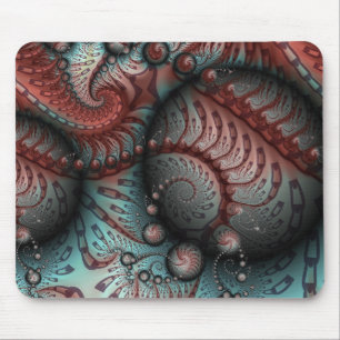 Abstraktes Vivio Fantasy Fraktal Art Brown Blue Mousepad