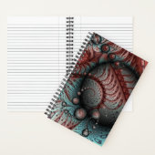 Abstraktes Vivio Fantasy Fraktal Art Brown Blue Notizblock (Innen)