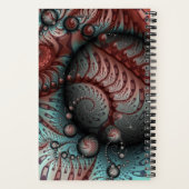 Abstraktes Vivio Fantasy Fraktal Art Brown Blue Notizblock (Rückseite)