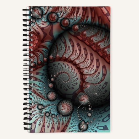 Abstraktes Vivio Fantasy Fraktal Art Brown Blue Notizblock (Vorderseite)