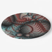 Abstraktes Vivio Fantasy Fraktal Art Brown Blue Pappteller (Schrägansicht)