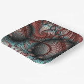 Abstraktes Vivio Fantasy Fraktal Art Brown Blue Pappteller (Gewinkelt)