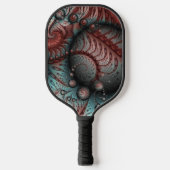 Abstraktes Vivio Fantasy Fraktal Art Brown Blue Pickleball Schläger (Vorderseite)