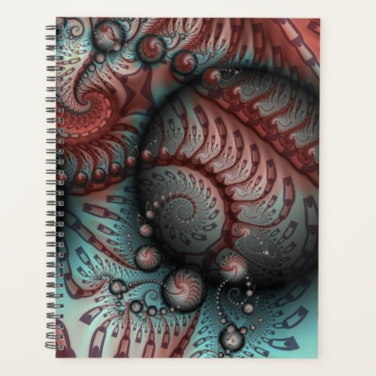Abstraktes Vivio Fantasy Fraktal Art Brown Blue Planer (Vorderseite)