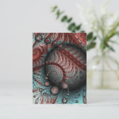 Abstraktes Vivio Fantasy Fraktal Art Brown Blue Postkarte (Stehend Vorderseite)