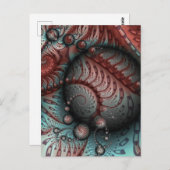 Abstraktes Vivio Fantasy Fraktal Art Brown Blue Postkarte (Vorne/Hinten)