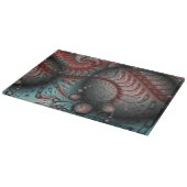 Abstraktes Vivio Fantasy Fraktal Art Brown Blue Schneidebrett (Ecke)