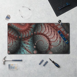 Abstraktes Vivio Fantasy Fraktal Art Brown Blue Schreibtischunterlage