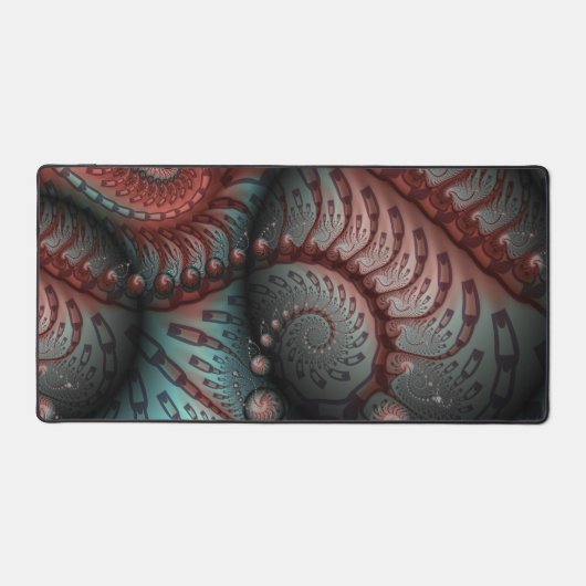 Abstraktes Vivio Fantasy Fraktal Art Brown Blue Schreibtischunterlage (Vorderseite)