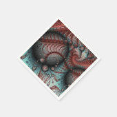 Abstraktes Vivio Fantasy Fraktal Art Brown Blue Serviette (Ecke)