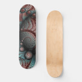 Abstraktes Vivio Fantasy Fraktal Art Brown Blue Skateboard (Vorderseite)