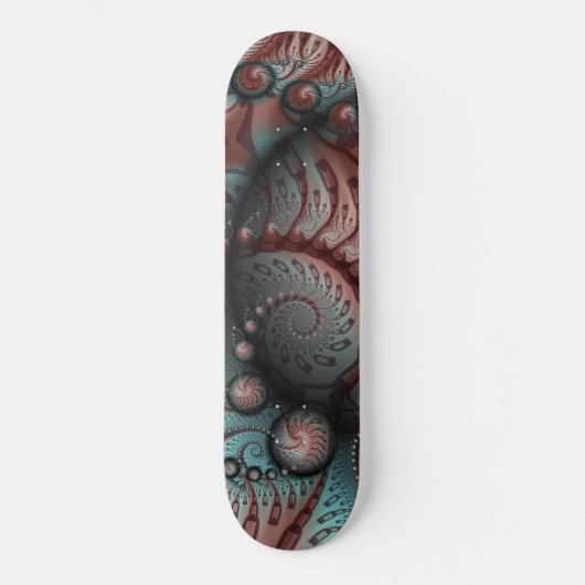 Abstraktes Vivio Fantasy Fraktal Art Brown Blue Skateboard (Vorderseite)