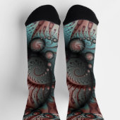Abstraktes Vivio Fantasy Fraktal Art Brown Blue Socken (Oben)