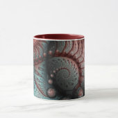 Abstraktes Vivio Fantasy Fraktal Art Brown Blue Tasse (Zentrum)