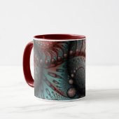 Abstraktes Vivio Fantasy Fraktal Art Brown Blue Tasse (Vorderseite Links)