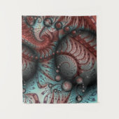 Abstraktes Vivio Fantasy Fraktal Art Brown Blue Wandteppich (Vorderseite)