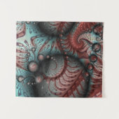 Abstraktes Vivio Fantasy Fraktal Art Brown Blue Wandteppich (Vorderseite (Horizontal))
