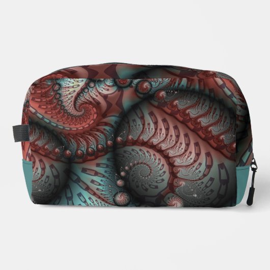 Abstraktes Vivio Fantasy Fraktal Art Brown Blue Waschbeutel (Vorderseite)