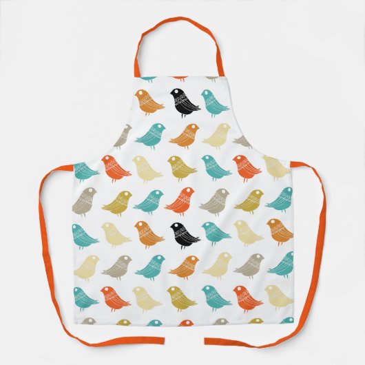 Abstraktes Vogelmuster im Mittelalter Schürze (Vorderseite)