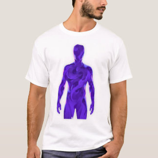 Abstraktes Void Human Weißes T-Shirt – Lila Energi