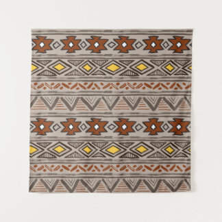 Abstraktes, von Hand gezeichnet ethnisches Muster Wandteppich