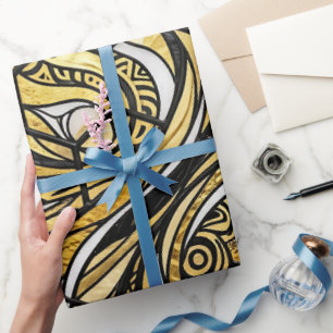 Abstraktes Waben-Gold-Sechseck-Geschenkpapier Geschenkpapier