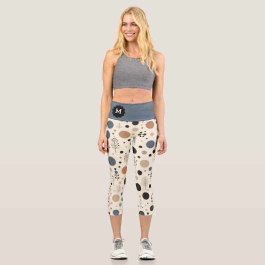 Abstraktes Wald Capri Leggings (Vorderseite)